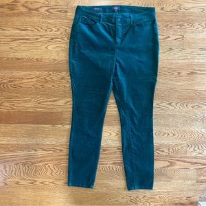 NYDJ Ami skinny jeans in green velvet